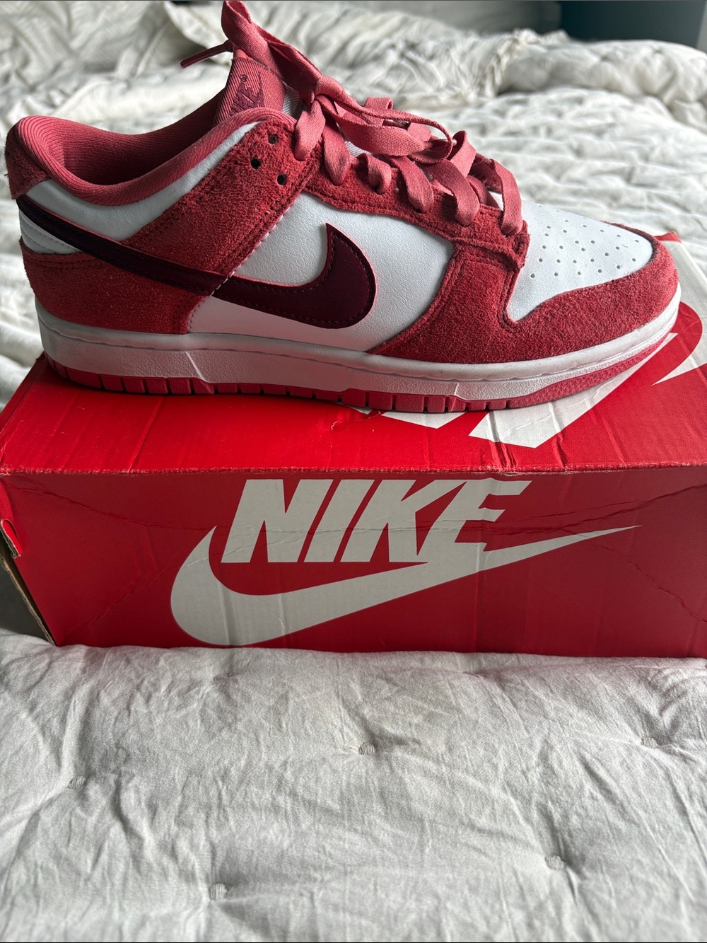 Nike Low-Top Sneakers with Burgundy Swoosh